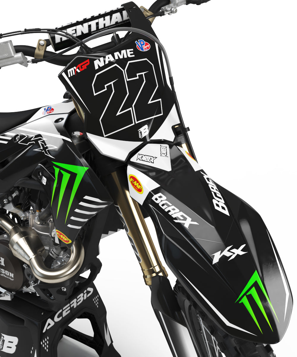 GRAPHICS KIT FOR KAWASAKI ''DARKNESS BLACK'' DESIGN