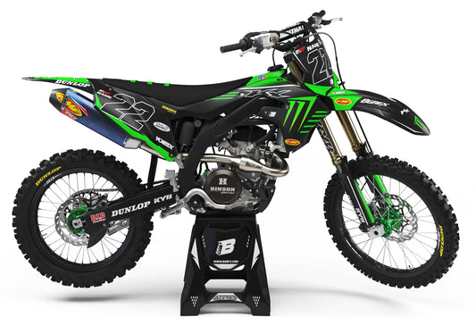 MATT GRAPHICS KIT FOR KAWASAKI ''DARKNESS GREEN'' DESIGN