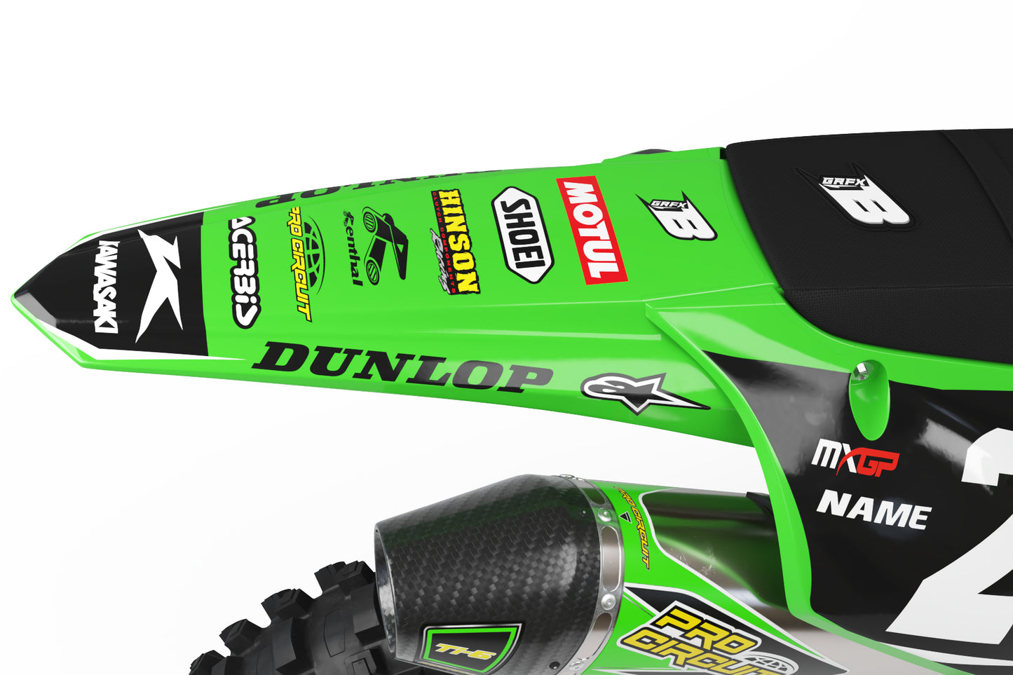 GRAPHICS KIT FOR KAWASAKI ''DIRT'' DESIGN