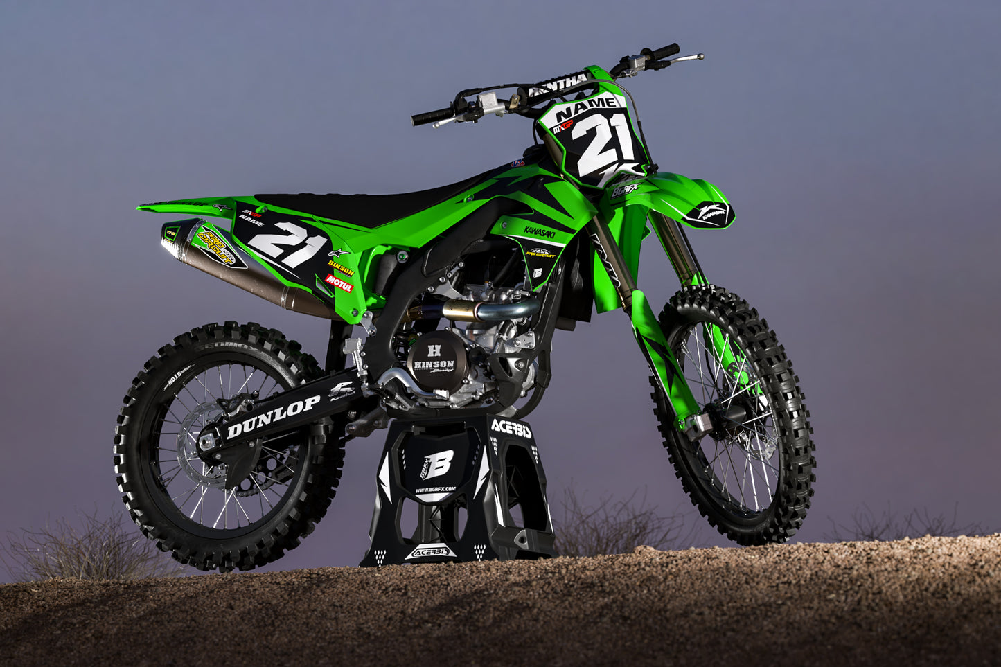 GRAPHICS KIT FOR KAWASAKI ''DIRT'' DESIGN