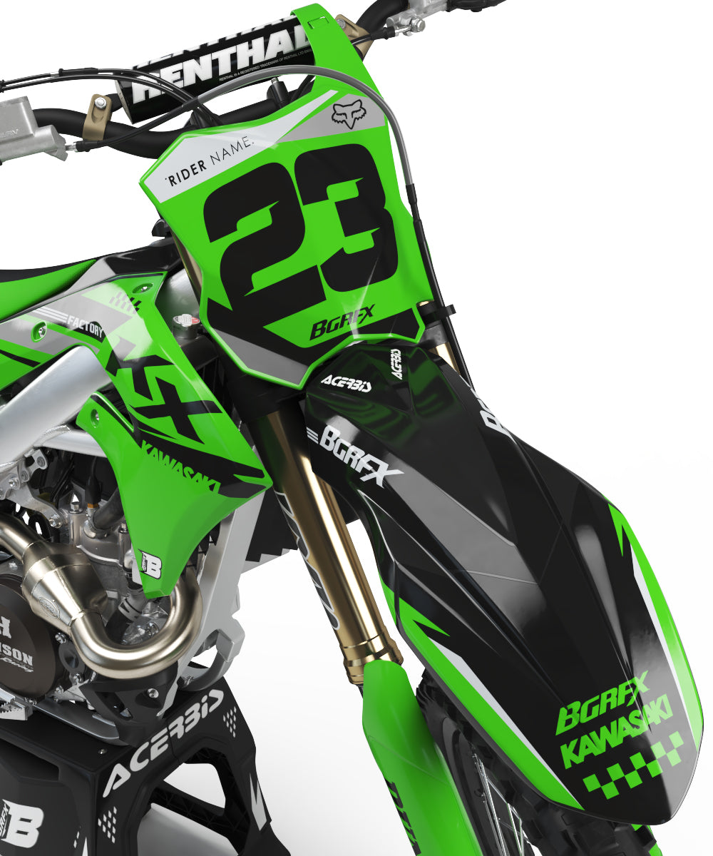 GRAPHICS KIT FOR KAWASAKI ''GENERAL GREEN'' DESIGN