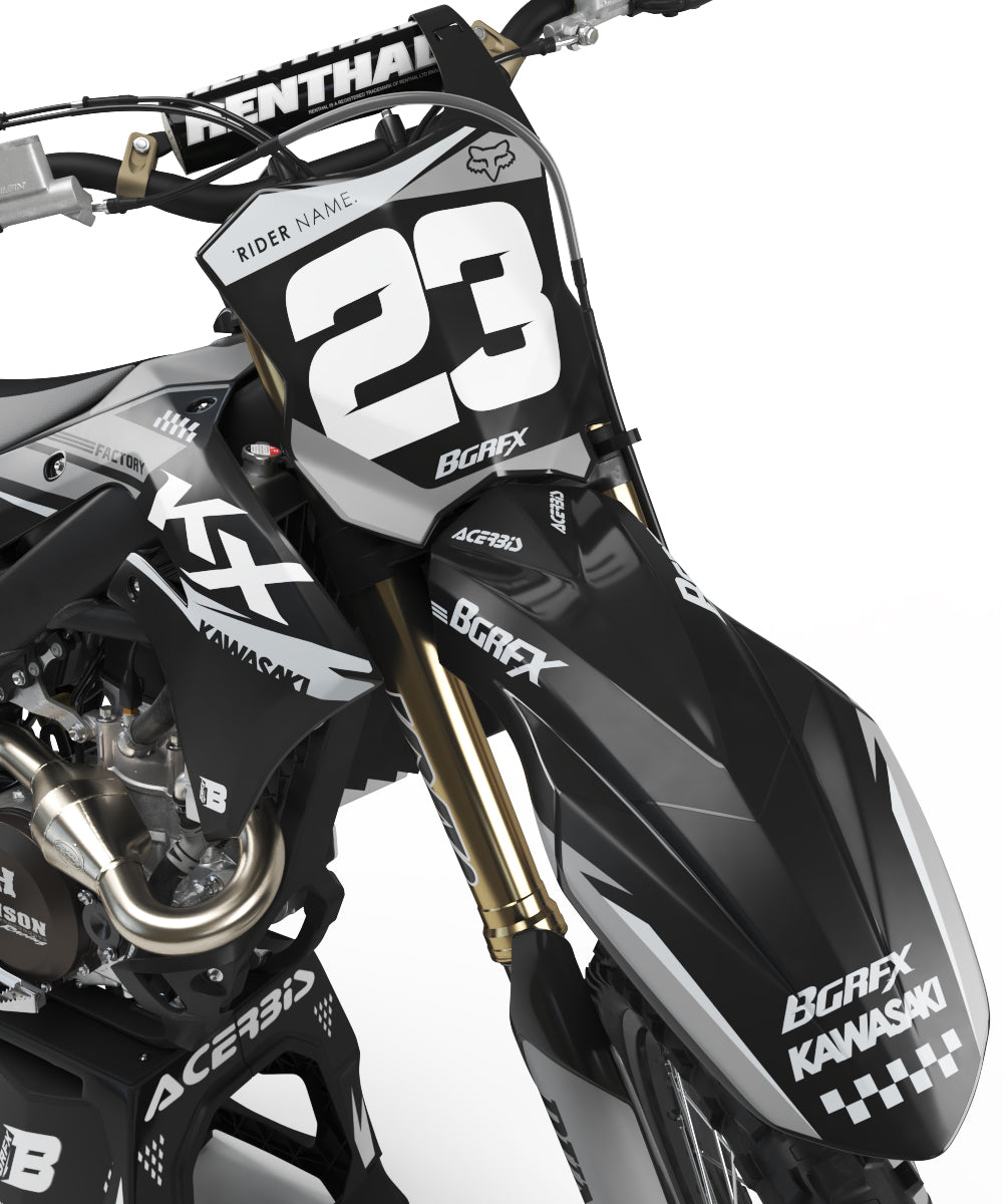 GRAPHICS KIT FOR KAWASAKI ''GENERAL GREY'' DESIGN