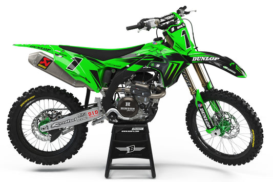 GRAPHICS KIT FOR KAWASAKI ''GREEN SHADOW'' DESIGN