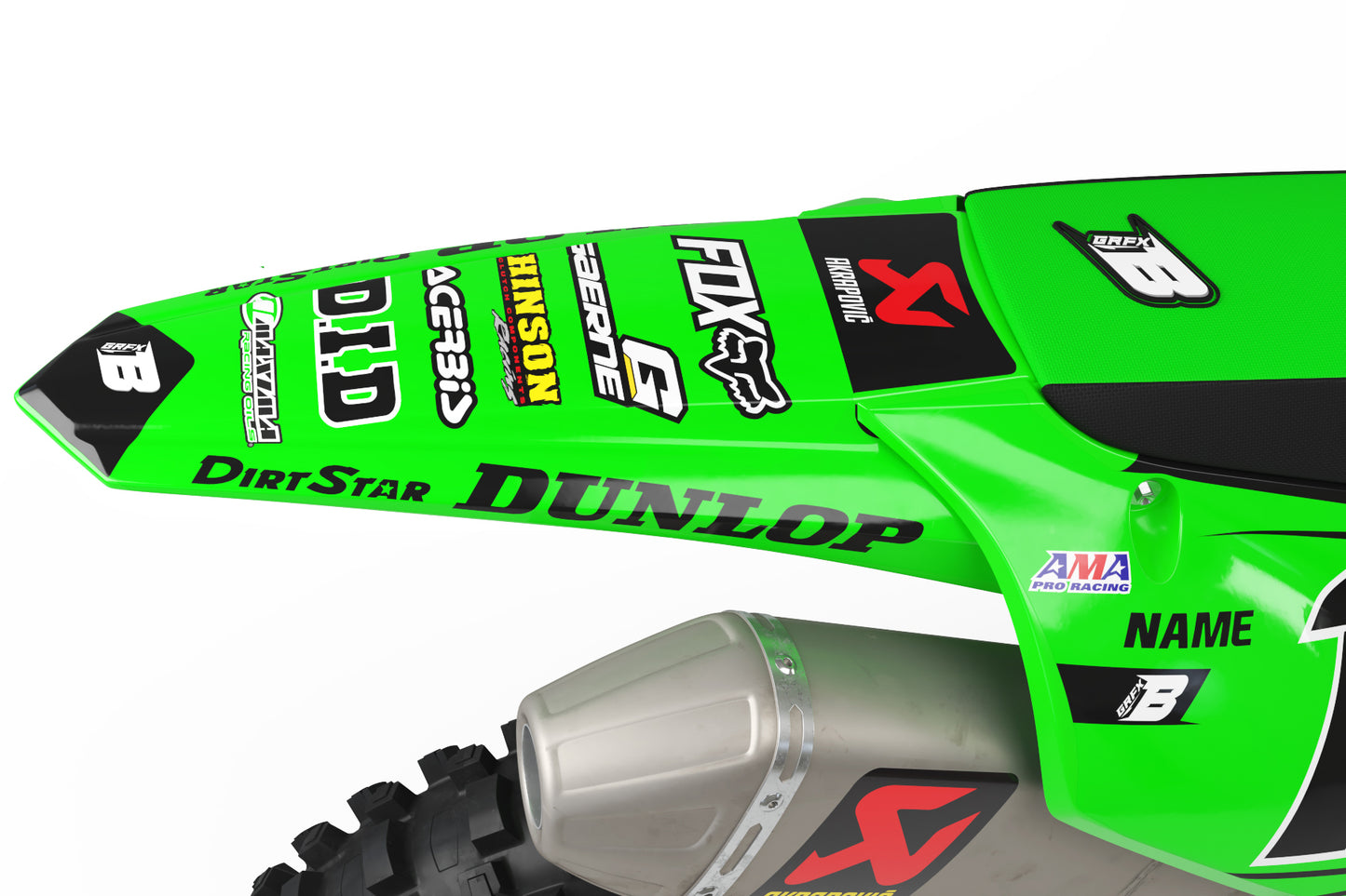 GRAPHICS KIT FOR KAWASAKI ''GREEN SHADOW'' DESIGN