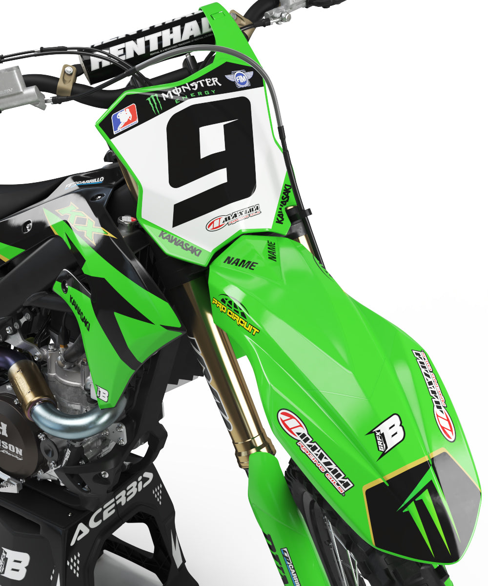 GRAPHICS KIT FOR KAWASAKI ''HERO BLACK'' DESIGN