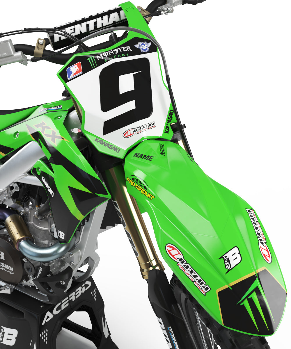 GRAPHICS KIT FOR KAWASAKI ''HERO GREEN'' DESIGN