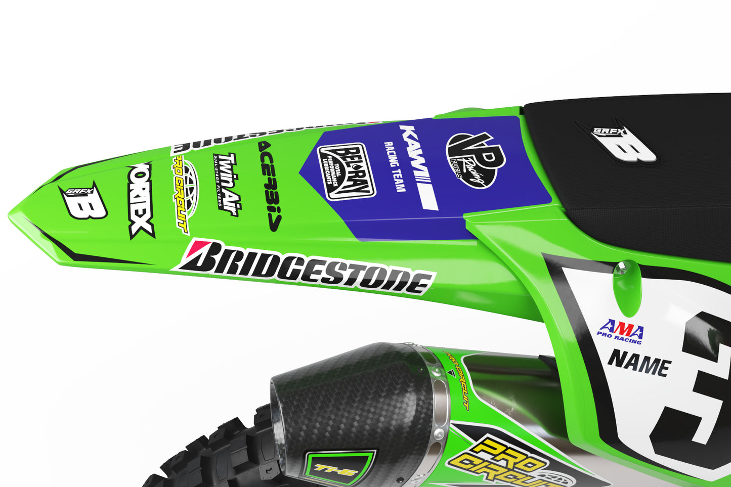 GRAPHICS KIT FOR KAWASAKI ''RETRO KX'' DESIGN