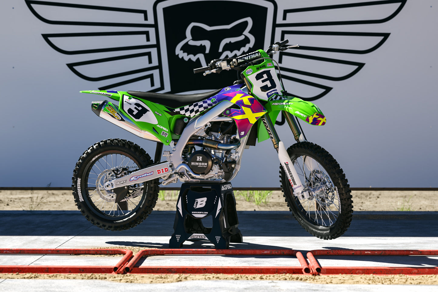 GRAPHICS KIT FOR KAWASAKI ''RETRO KX'' DESIGN