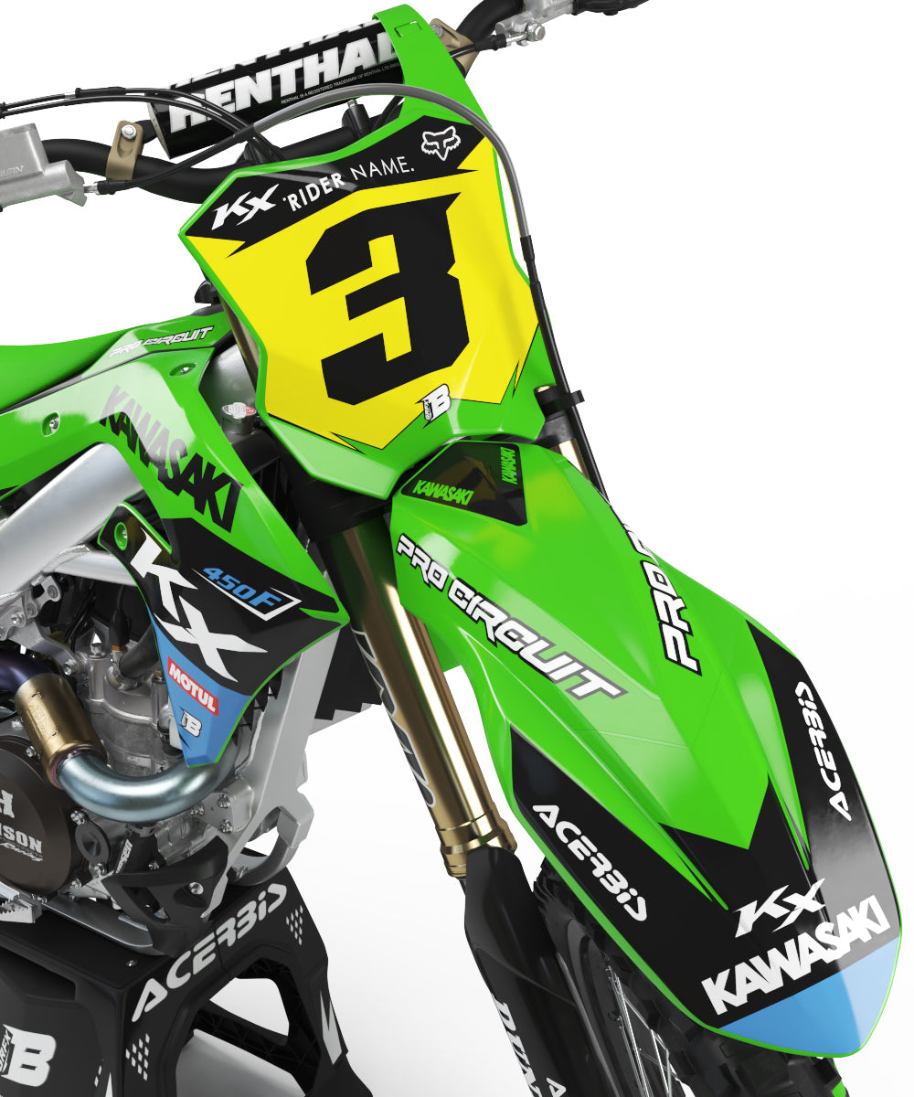 GRAPHICS KIT FOR KAWASAKI ''TRACKER'' DESIGN