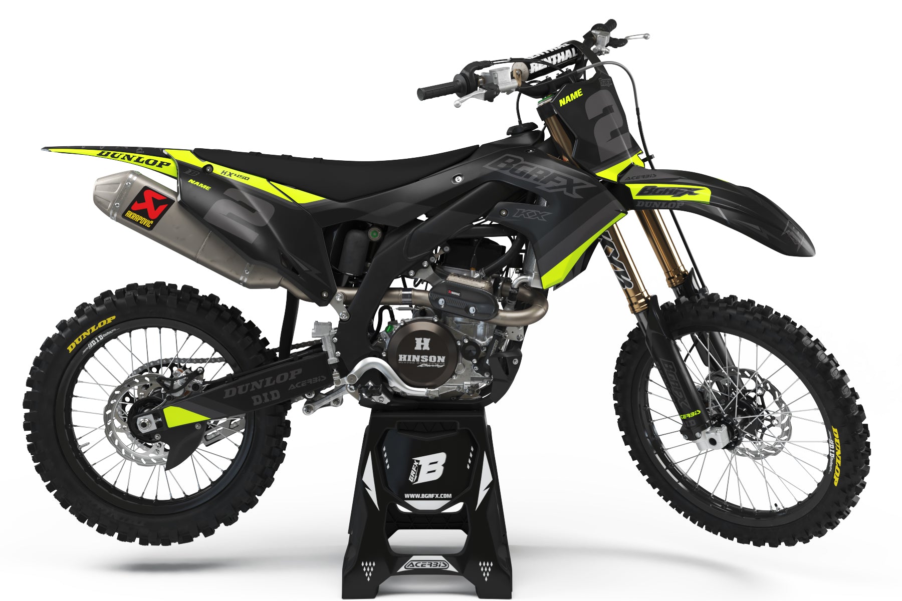 FLUO GRAPHICS KIT FOR KAWASAKI ''WAVE FLUO YELLOW'' DESIGN – bling