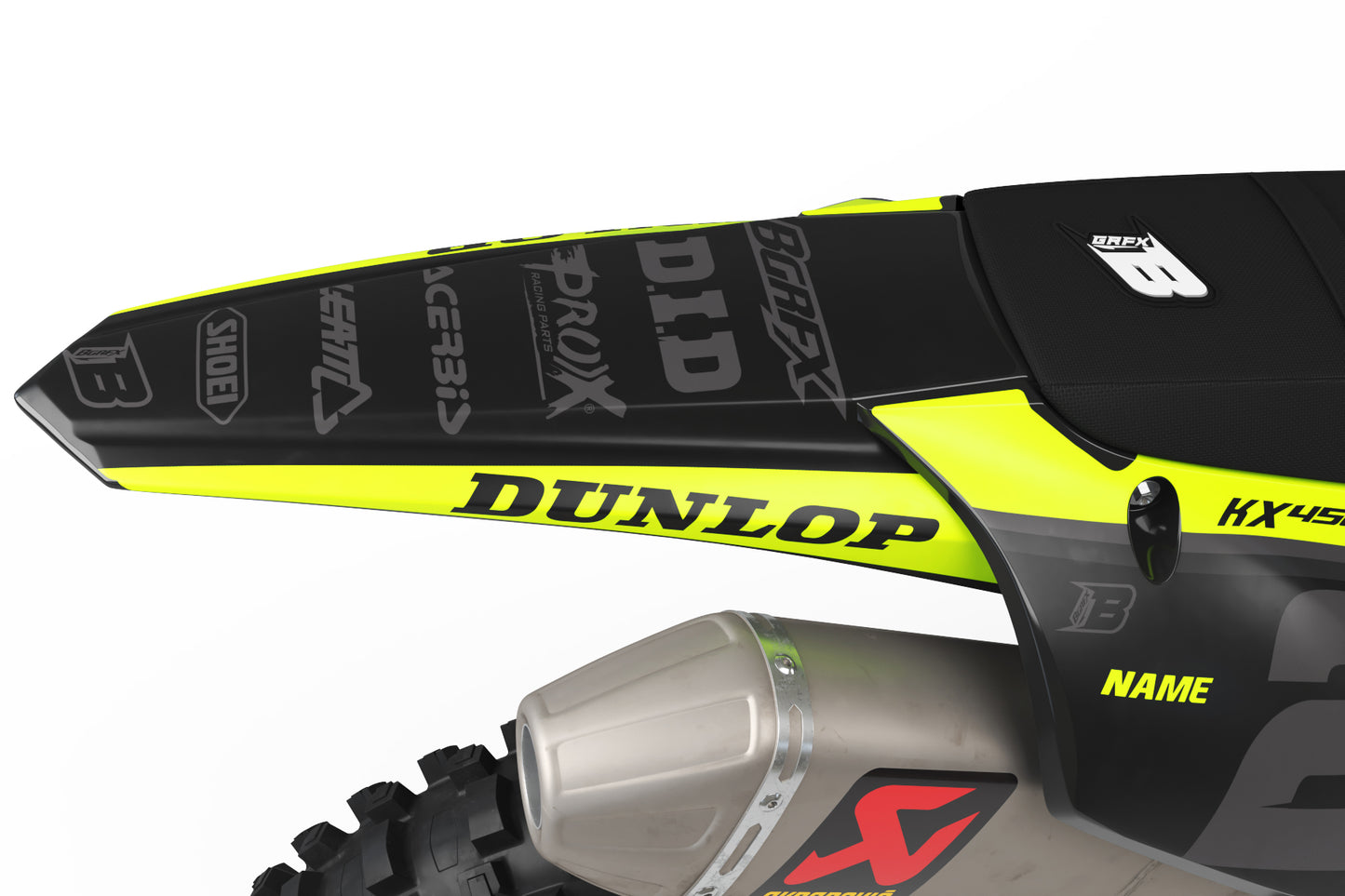 FLUO GRAPHICS KIT FOR KAWASAKI ''WAVE FLUO YELLOW'' DESIGN