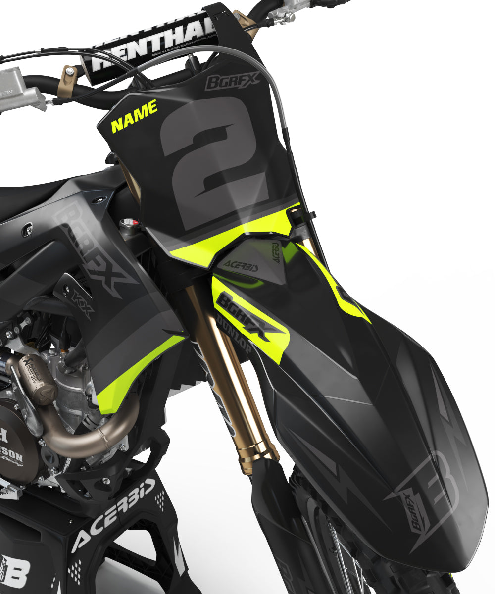 FLUO GRAPHICS KIT FOR KAWASAKI ''WAVE FLUO YELLOW'' DESIGN