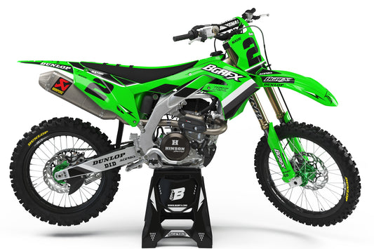 GRAPHICS KIT FOR KAWASAKI ''WAVE GREEN'' DESIGN