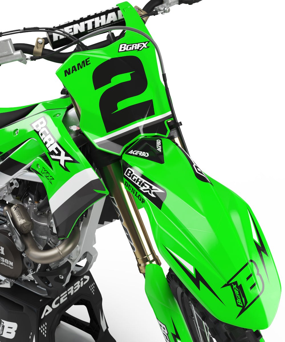 GRAPHICS KIT FOR KAWASAKI ''WAVE GREEN'' DESIGN