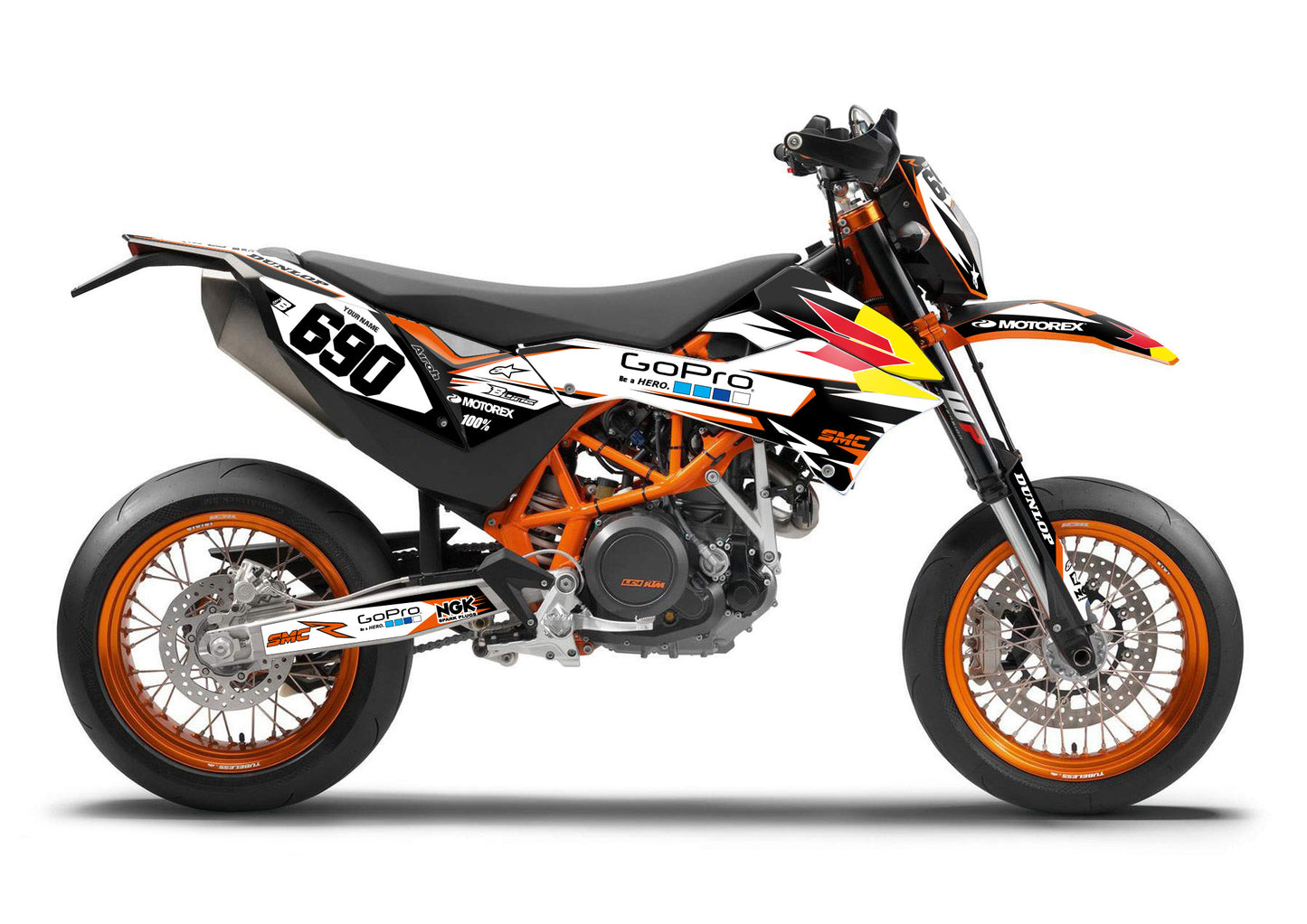 FULL GRAPHICS KIT FOR KTM SMC-R 690 2012-2018 ''RedPower'' DESIGN