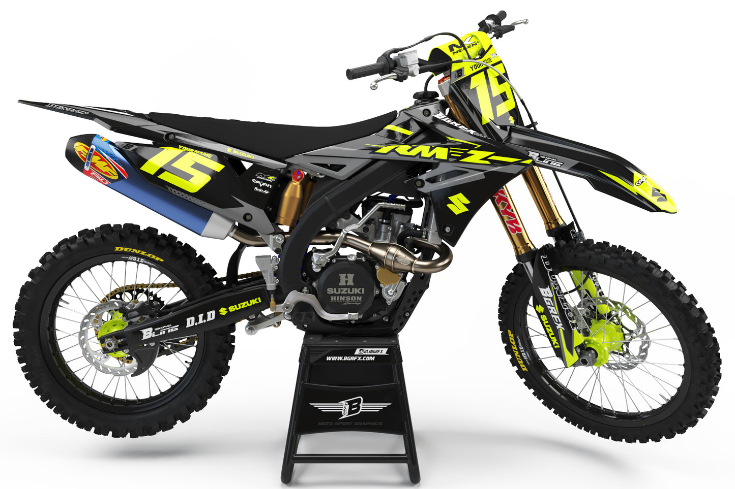 SUZUKI FLUO NEON GRAPHICS KIT ''SHIFTER BLACKED'' DESIGN