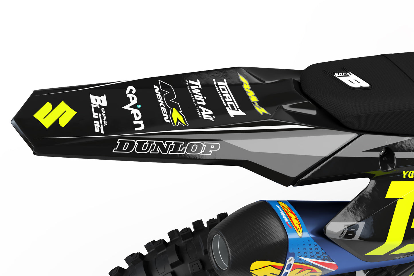 SUZUKI FLUO NEON GRAPHICS KIT ''SHIFTER BLACKED'' DESIGN