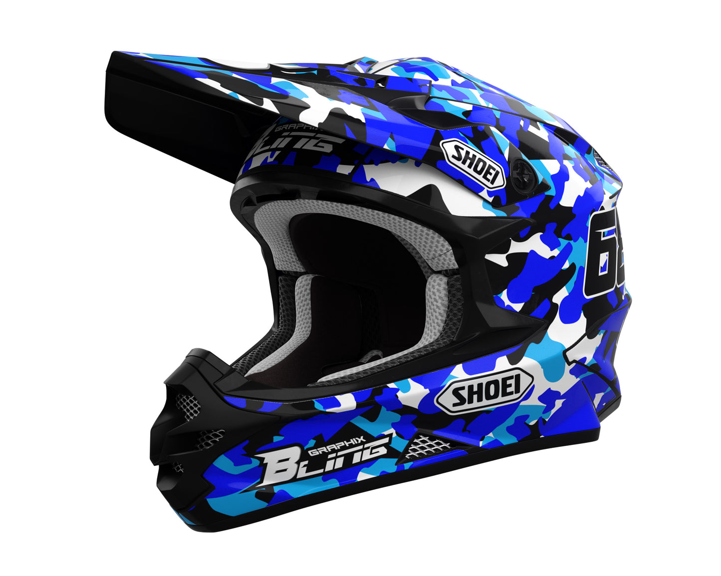 helmet graphics for shoei HELMET GRAPHICS KIT ''Camo Blue'' DESIGN – bling graphix