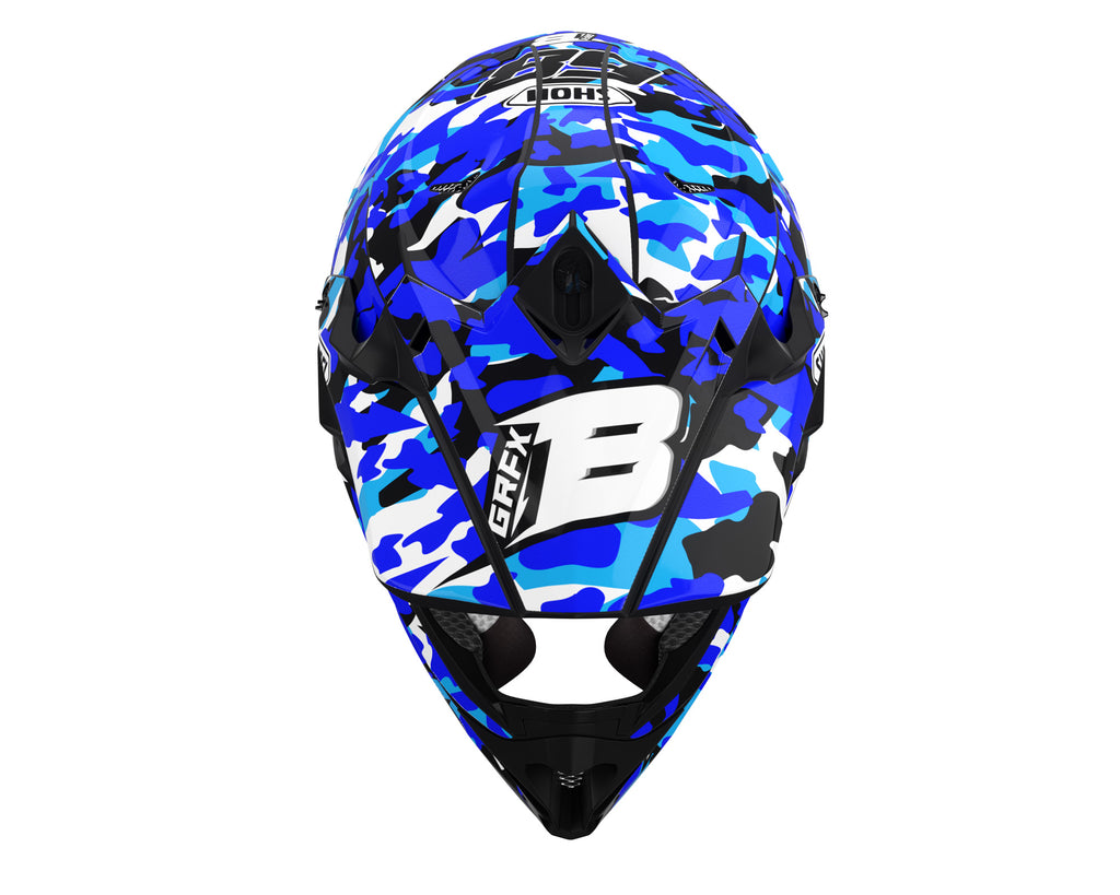 HELMET GRAPHICS KIT ''Camo Blue'' DESIGN bling graphix