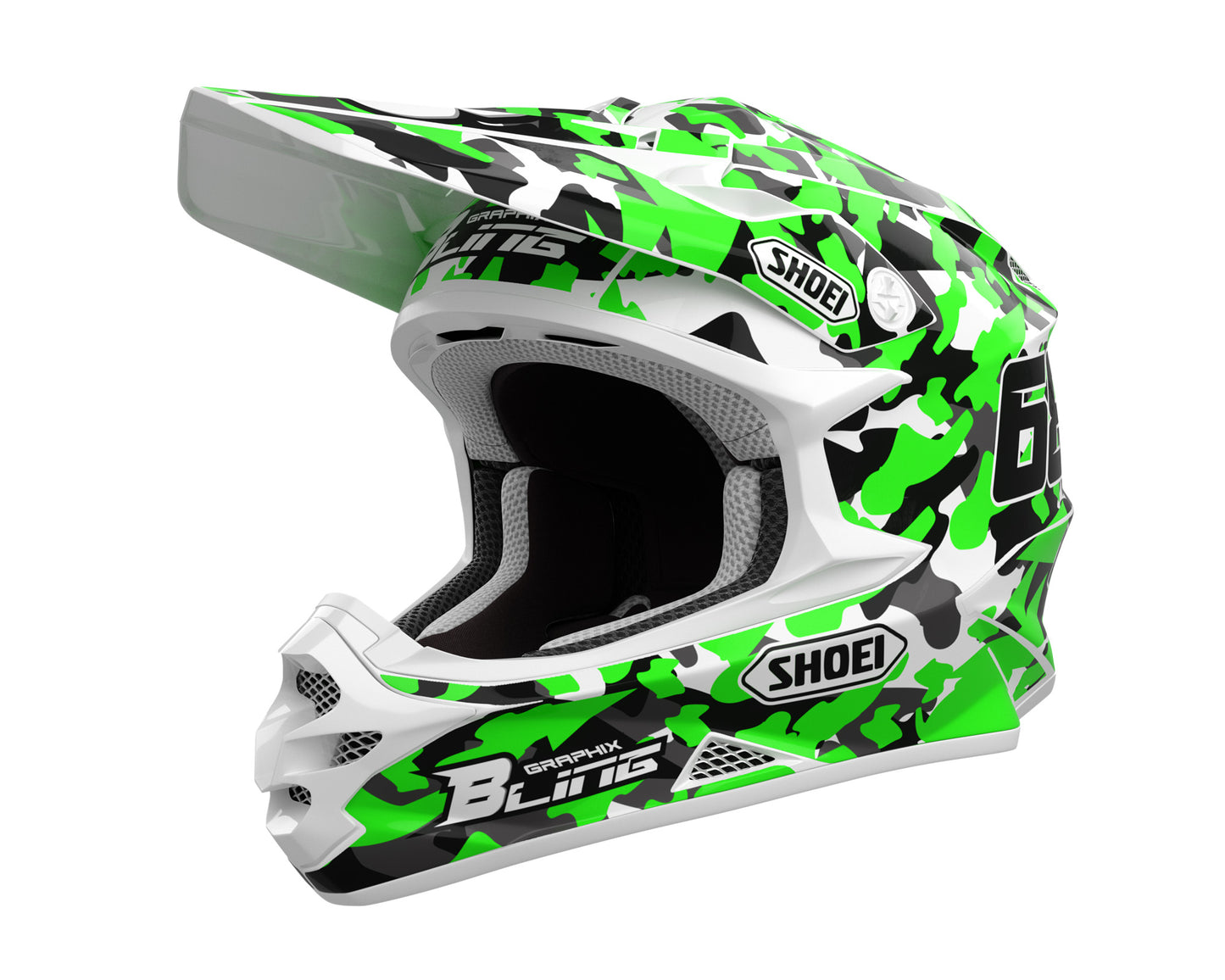 custom helmet graphics for shoei HELMET GRAPHICS KIT ''Camo Green'' DESIGN – bling graphix