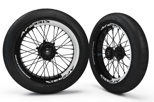 SUPERMOTO RIM WRAPS  KIT ''HALF WHITE'' DESIGN