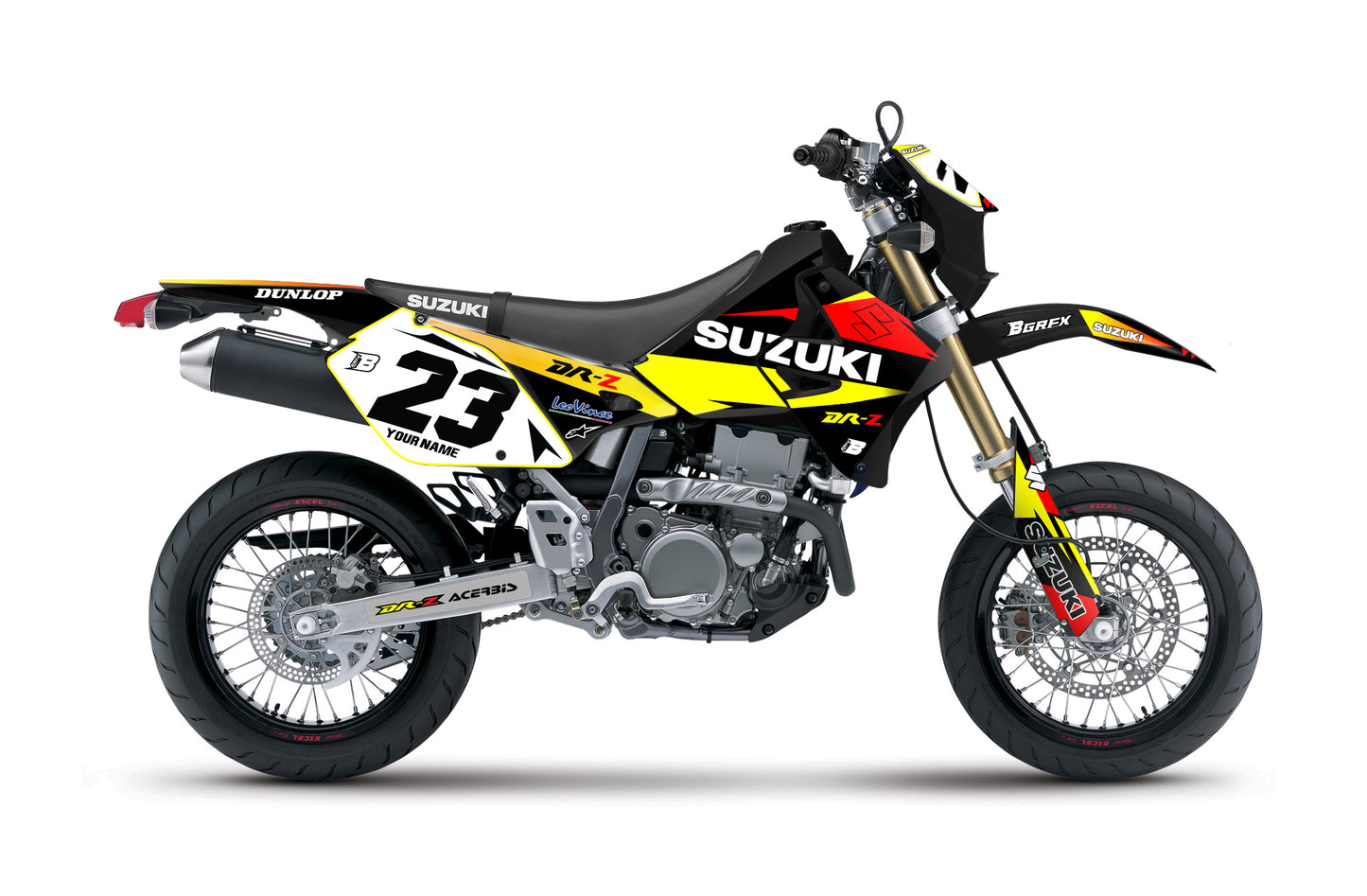 SUZUKI DRZ400 GRAPHICS KIT ''YellowPower'' DESIGN