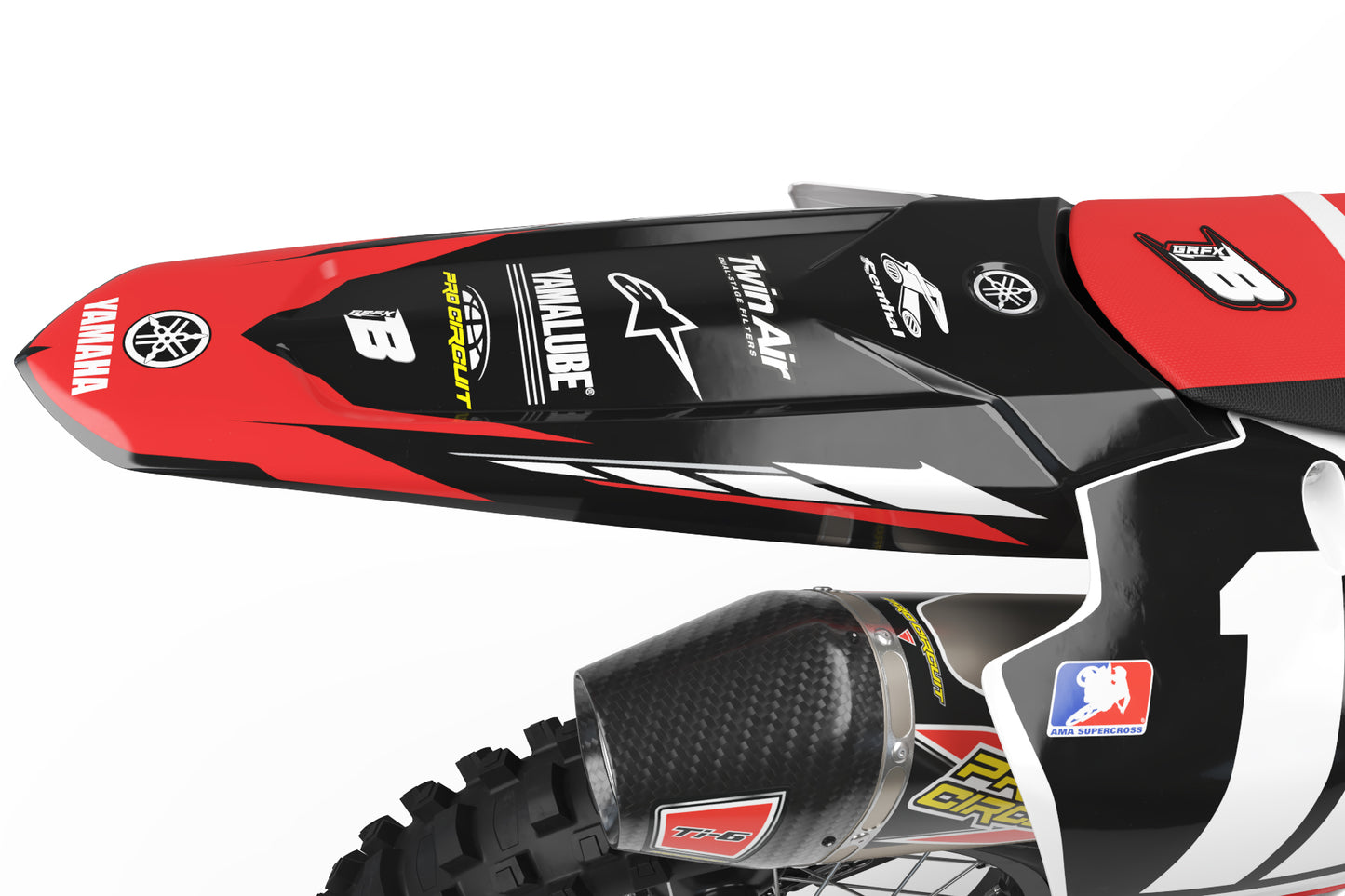 YAMAHA GRAPHICS KIT ''CURVED RED'' DESIGN