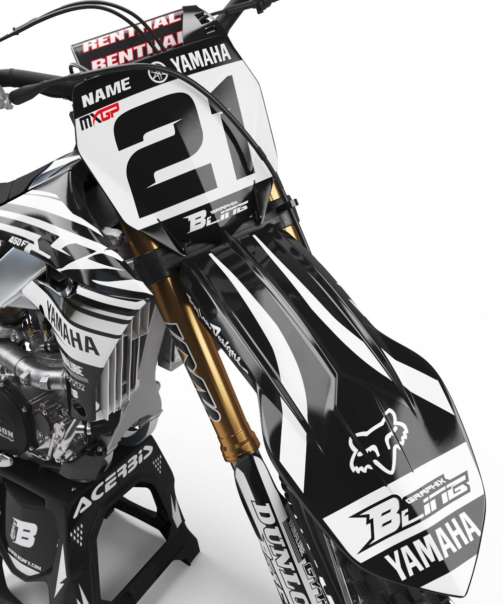 YAMAHA CHROME GRAPHICS KIT ''YZ RACING BLACK'' DESIGN