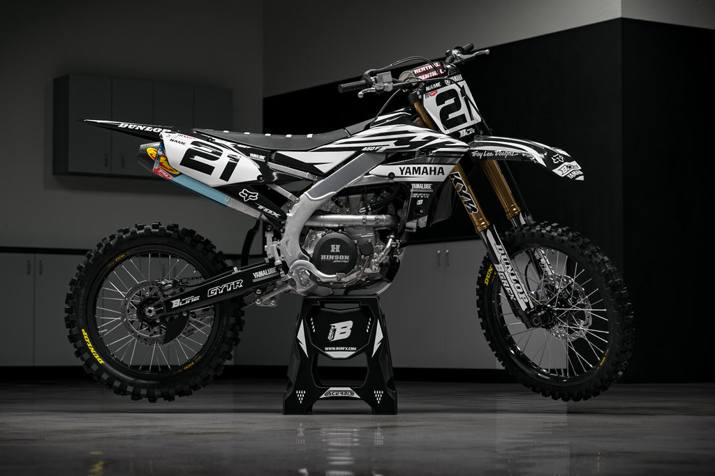 YAMAHA CHROME GRAPHICS KIT ''YZ RACING BLACK'' DESIGN – bling graphix